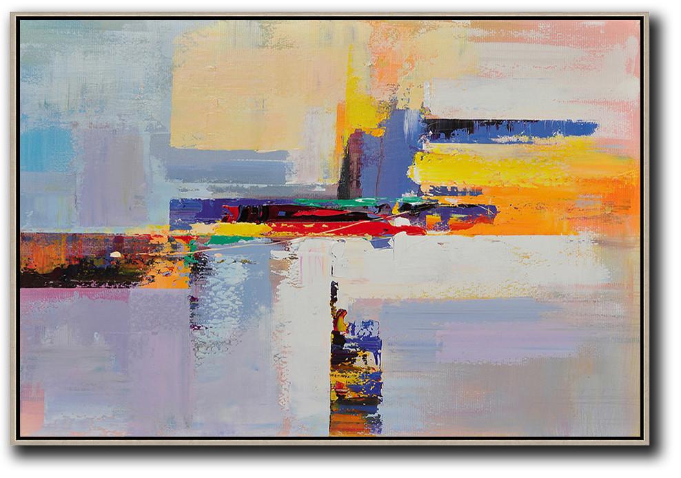 Horizontal Palette Knife Contemporary Art - Putting Photos On Canvas Large
